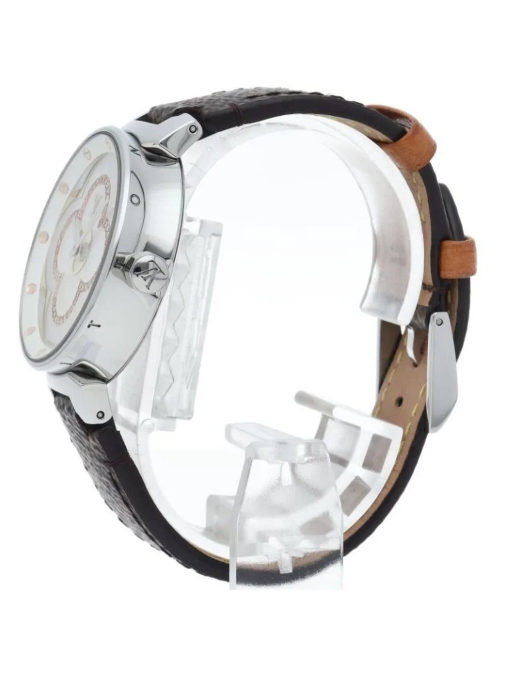 Louis Vuitton Tambour Moondivine Watch Diamond Shell Box Band SS - Picture 3 of 6